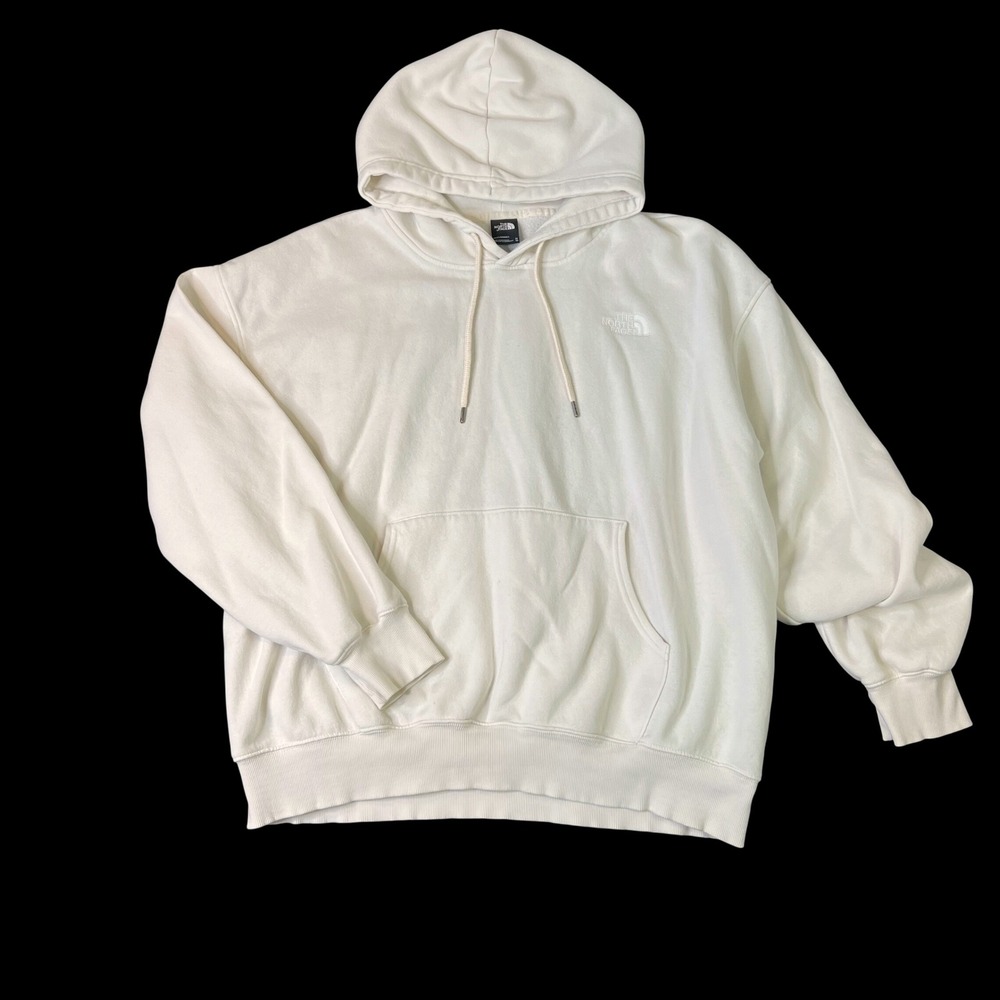 North Face Evolution Simple Dome Oversize Mens XL Hoodie White Dune Logo Hike